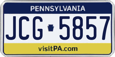 PA license plate JCG5857