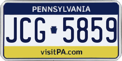 PA license plate JCG5859