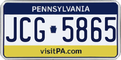 PA license plate JCG5865