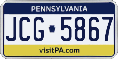PA license plate JCG5867