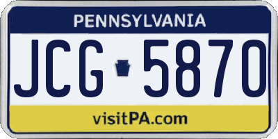 PA license plate JCG5870