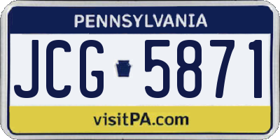 PA license plate JCG5871