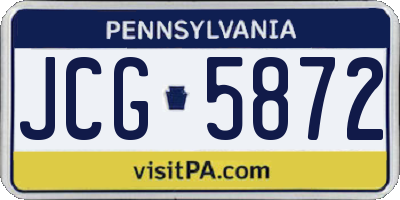 PA license plate JCG5872