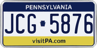 PA license plate JCG5876