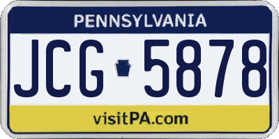 PA license plate JCG5878