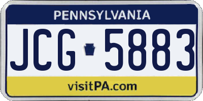 PA license plate JCG5883