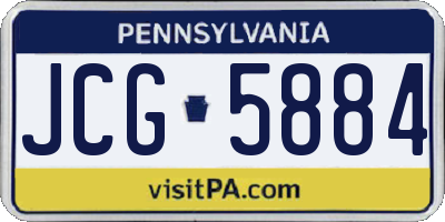 PA license plate JCG5884