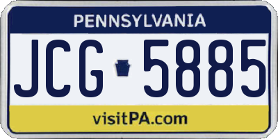 PA license plate JCG5885