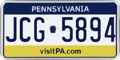 PA license plate JCG5894