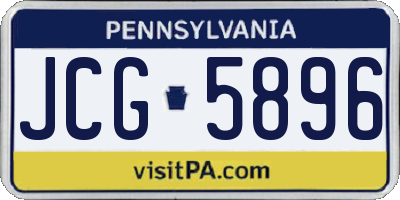 PA license plate JCG5896