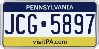 PA license plate JCG5897