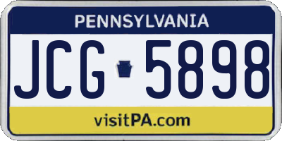 PA license plate JCG5898