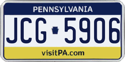 PA license plate JCG5906