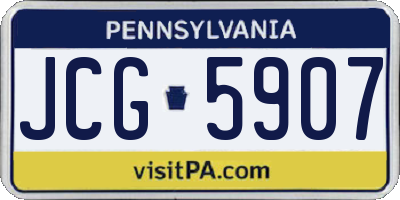 PA license plate JCG5907