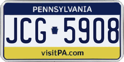 PA license plate JCG5908