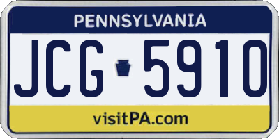 PA license plate JCG5910
