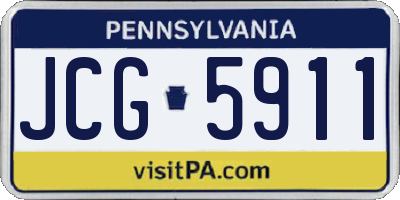 PA license plate JCG5911