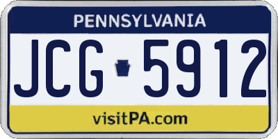 PA license plate JCG5912