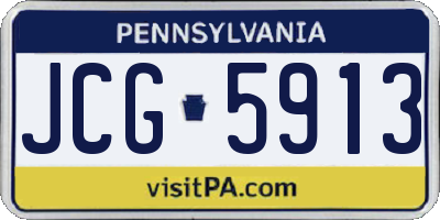 PA license plate JCG5913