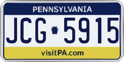 PA license plate JCG5915