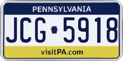 PA license plate JCG5918