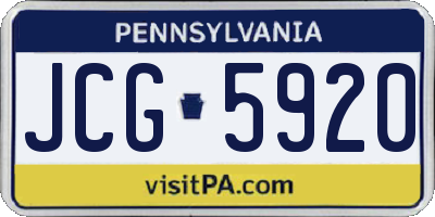 PA license plate JCG5920