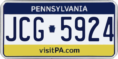 PA license plate JCG5924