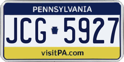 PA license plate JCG5927