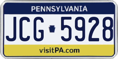 PA license plate JCG5928