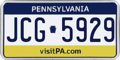 PA license plate JCG5929