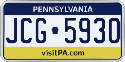 PA license plate JCG5930