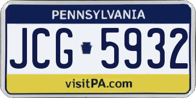 PA license plate JCG5932