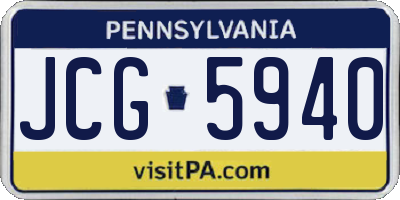 PA license plate JCG5940