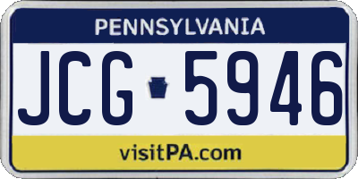 PA license plate JCG5946