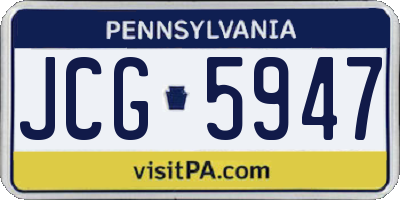 PA license plate JCG5947