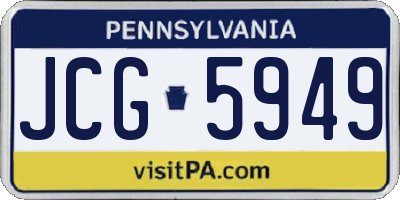 PA license plate JCG5949