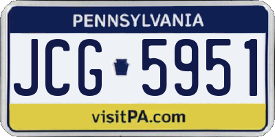 PA license plate JCG5951