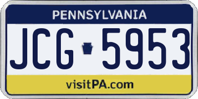 PA license plate JCG5953