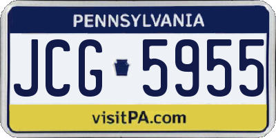PA license plate JCG5955