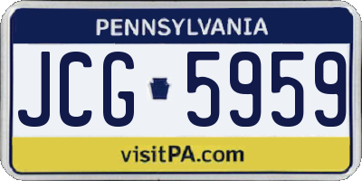 PA license plate JCG5959