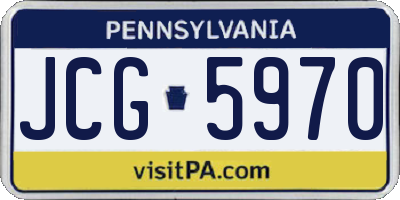 PA license plate JCG5970