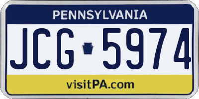 PA license plate JCG5974