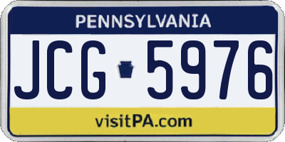 PA license plate JCG5976