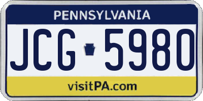 PA license plate JCG5980