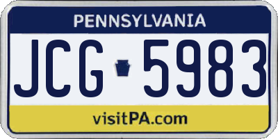 PA license plate JCG5983