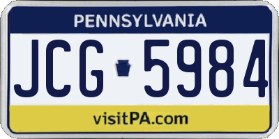PA license plate JCG5984