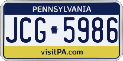 PA license plate JCG5986