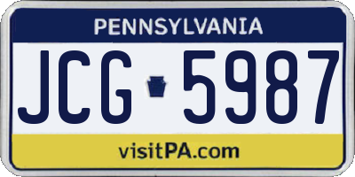 PA license plate JCG5987