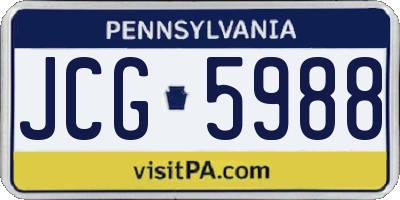PA license plate JCG5988