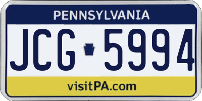 PA license plate JCG5994